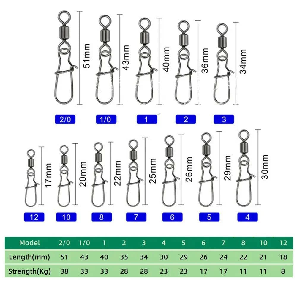 50X Fishing Swivel Snap